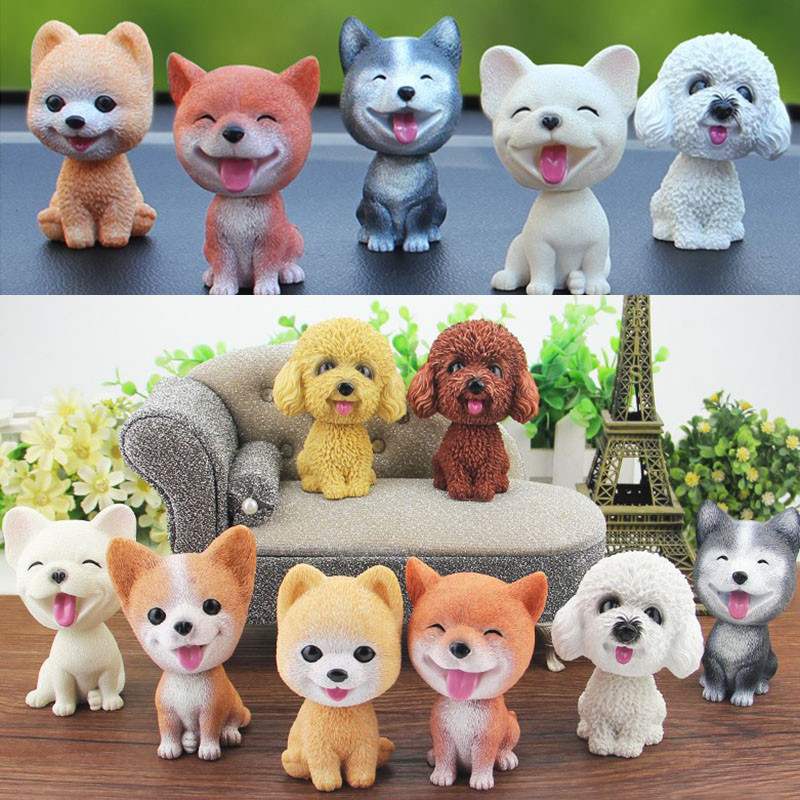 Ukras za automobil 9 cm Pas koji trese glavom Dekor nadzorne ploče automobila Klimajuće Psić Igračke Husky Teddy Pomeranian Kućna soba Auto dodaci