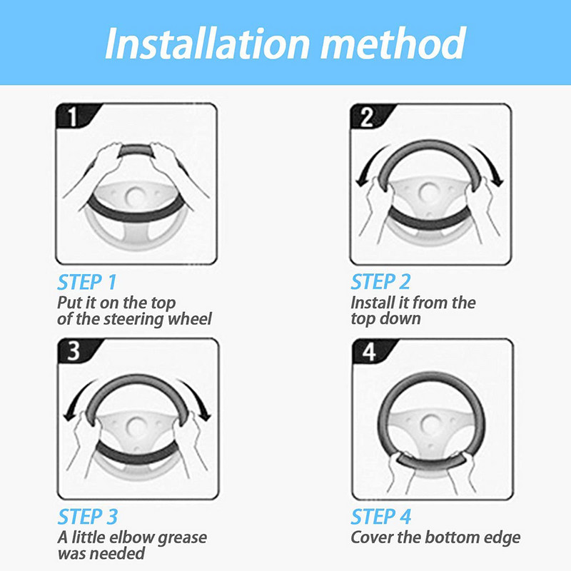 Elastne veniv rooliratta kate universaalne 15-tolline auto rooliratta kate Mikrokiust hingav jääsiid, libisemisvastane