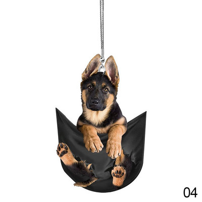 2D šuns pakabinamas ornamentas mielas juokingas animacinis pakabukas raktų pakabukas gyvūnas pakabukas automobilio galinio vaizdo veidrodis kuprinės priedai akrilas