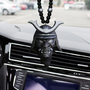 Ιαπωνικό Samurai Demon Ghost Mask Κρεμαστό Κρεμαστό Πρόσωπο Προστατευτικό Αυτοκινήτου Καθρέφτης Πίσω όψη Κρεμαστό Κρεμαστό Αυτοκίνητο Εσωτερική διακόσμηση αυτοκινήτου