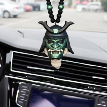 Ιαπωνικό Samurai Demon Ghost Mask Κρεμαστό Κρεμαστό Πρόσωπο Προστατευτικό Αυτοκινήτου Καθρέφτης Πίσω όψη Κρεμαστό Κρεμαστό Αυτοκίνητο Εσωτερική διακόσμηση αυτοκινήτου
