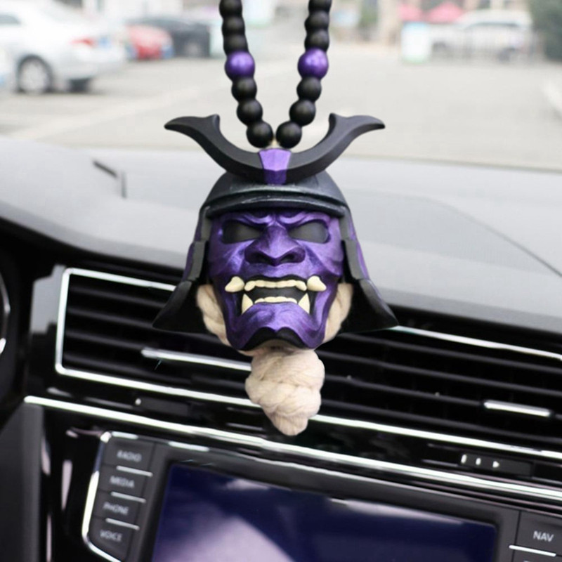 Jaapani samurai deemoni kummitusmask auto rippuv ripats, näokaitse, auto tahavaate peegel ripatsiga auto sisekujundus