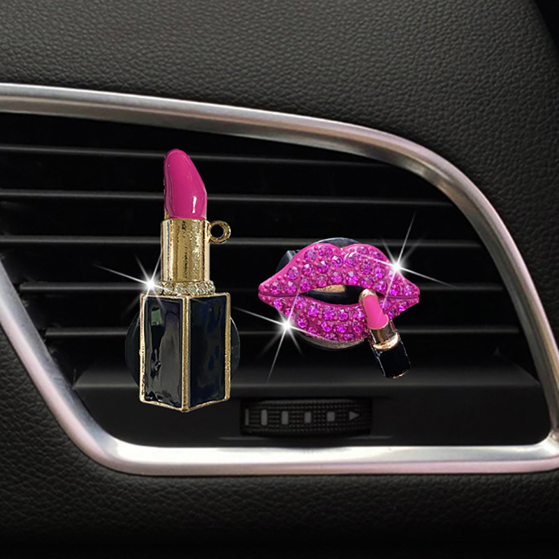 Lūpų dažai Automobilio apdaila Interjero oro gaiviklis Auto Outlet Kvepalai Clip Automobilių Kvapų difuzorius Bling Automobilių Priedai Merginoms Dovanos