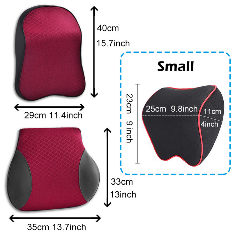 Deréktámasz autóülés derékpárna memóriahab masszírozó nyaki fejtámla párna autós székhez Otthoni iroda Fájdalomcsillapítás