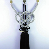 besplatna dostava Vip Charm Junction Produce JDM Fusa Black Kiku JP Knot Silver Kin Tsuna Rope