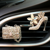 Bling Car Accessories Girls Purse Ψηλοτάκουνο αποσμητικό αυτοκινήτου Auto Outlet Κλιπ αρώματος Car Scent Diffuser Κομψή διακόσμηση αυτοκινήτου