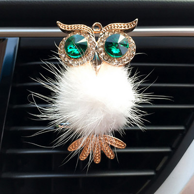 Gyémánt szőr bagoly autós légfrissítő Auto Outlet parfüm klip illat aroma autó diffúzor Bling autós kiegészítők belső dekoráció ajándékok
