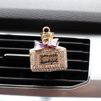 Bling Perfume Bottle Car Air Fent Clip Αποσμητικό αέρα In Auto Interior Decor Διαχύτης αρώματος αυτοκινήτου Στολίδι Αξεσουάρ αυτοκινήτου για κορίτσια Δώρο