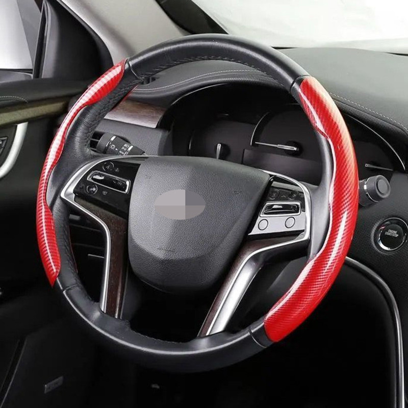 Automobilio vairo dangtis 2vnt Universalus neslystantis automobilis Itin plono anglies pluošto rašto vairo stiprintuvas automobilio anglies pluoštas