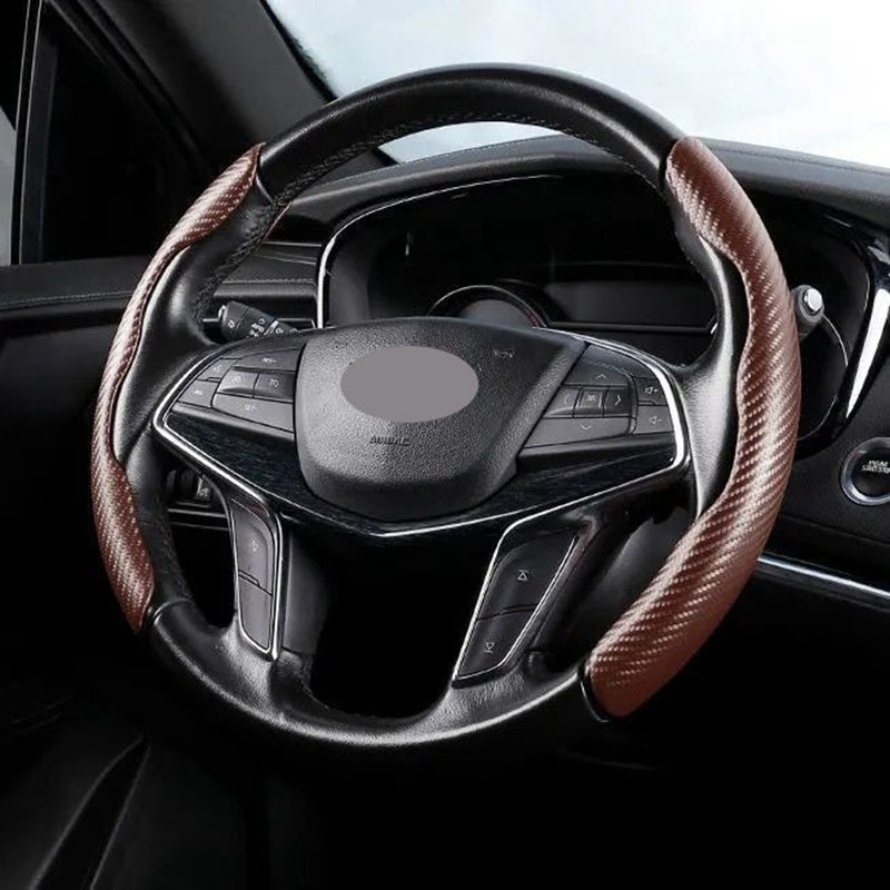 Automobilio vairo dangtis 2vnt Universalus neslystantis automobilis Itin plono anglies pluošto rašto vairo stiprintuvas automobilio anglies pluoštas