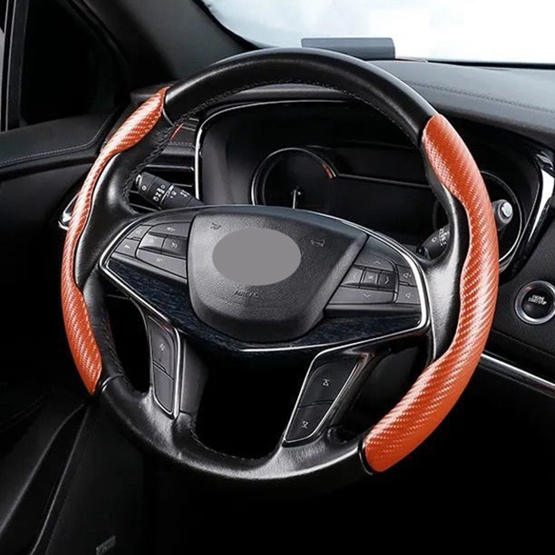 Automobilio vairo dangtis 2vnt Universalus neslystantis automobilis Itin plono anglies pluošto rašto vairo stiprintuvas automobilio anglies pluoštas