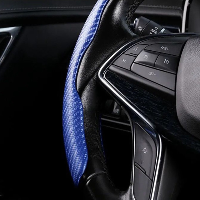 Automobilio vairo dangtis 2vnt Universalus neslystantis automobilis Itin plono anglies pluošto rašto vairo stiprintuvas automobilio anglies pluoštas