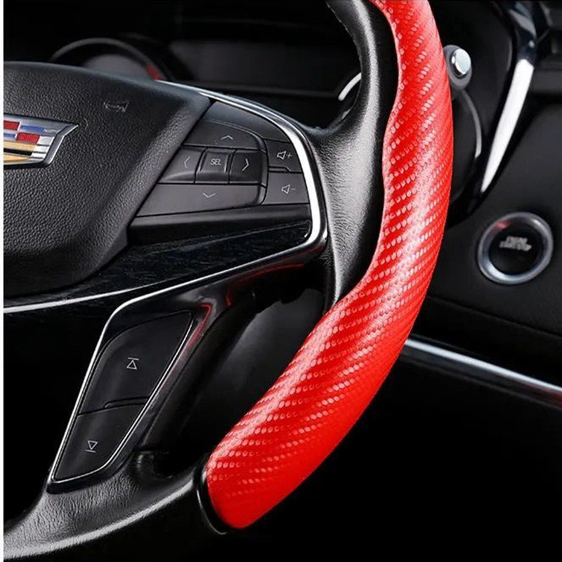 Automobilio vairo dangtis 2vnt Universalus neslystantis automobilis Itin plono anglies pluošto rašto vairo stiprintuvas automobilio anglies pluoštas