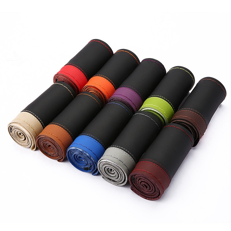 „Pasidaryk pats“ automobilio vairo dangtis Dirbtinės odos pynė ant vairo su adata ir sriegiais vidaus priedais