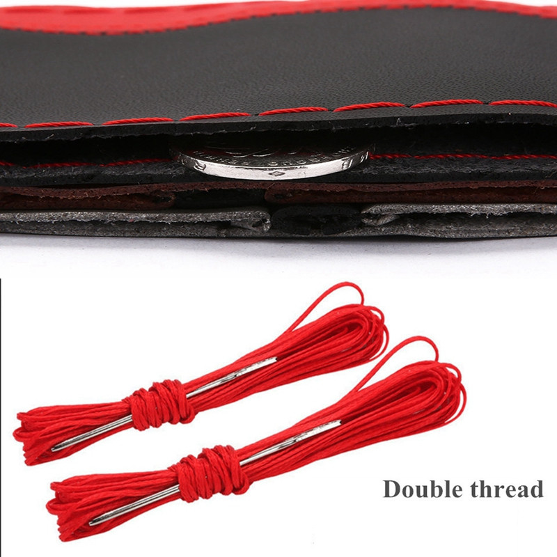 „Pasidaryk pats“ automobilio vairo dangtis Dirbtinės odos pynė ant vairo su adata ir sriegiais vidaus priedais