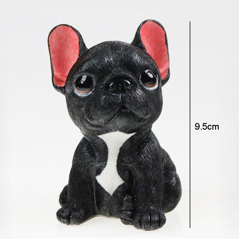 Prancūzų buldogai Automobilių prietaisų skydelio žaislai Dekoracija Šunų figūrėlės automobilio papuošaluose šuniukai lėlės Juokingi automobilių priedai Mielas buldogas