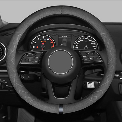 Automobilio vairo gaubtas 38cm zomšinė oda, atspari dilimui, skirta BMW E90 F01 F06 F10 F15 F16 F20 F21 F25 F26 F30 F32 F82 M3 G20 X5