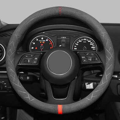 Automobilio vairo gaubtas 38cm zomšinė oda, atspari dilimui, skirta BMW E90 F01 F06 F10 F15 F16 F20 F21 F25 F26 F30 F32 F82 M3 G20 X5