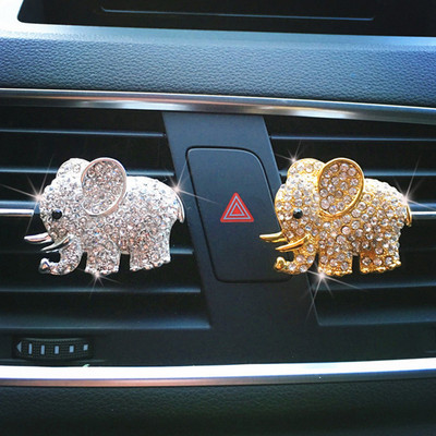Bling Auto aksesuāri Aroma Vent Clip Auto Smarža Auto Smaržas Gaisa atsvaidzinātājs Automašīnu rotājumos Diamond Elephant Auto Interjera Dekors
