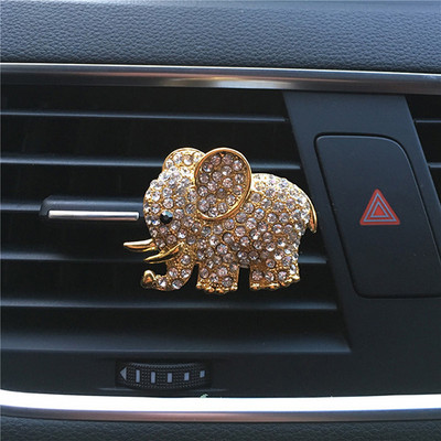 Bling autótartozékok Aroma Vent Clip Autószag Autóparfüm Légfrissítő Autódíszekben Gyémánt Elefánt Autó Belső Dekoráció