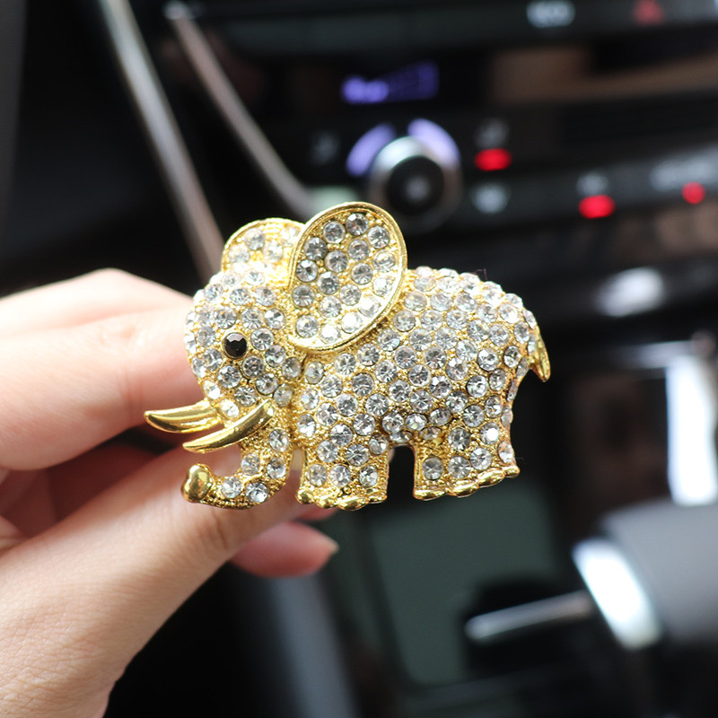Bling autótartozékok Aroma Vent Clip Autószag Autóparfüm Légfrissítő Autódíszekben Gyémánt Elefánt Autó Belső Dekoráció