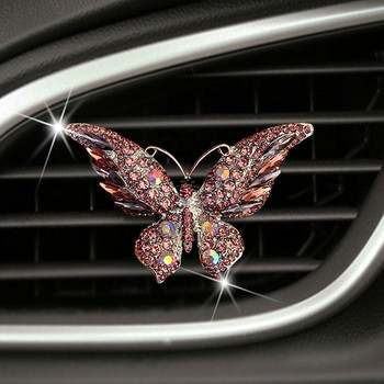 Bling Αξεσουάρ αυτοκινήτου Δώρα για κορίτσια Diamond Butterfly Auto Διακόσμηση Άρωμα αυτοκινήτου Κλιπ αεραγωγού αυτοκινήτου Πολυτελή στολίδια αυτοκινήτου Cool