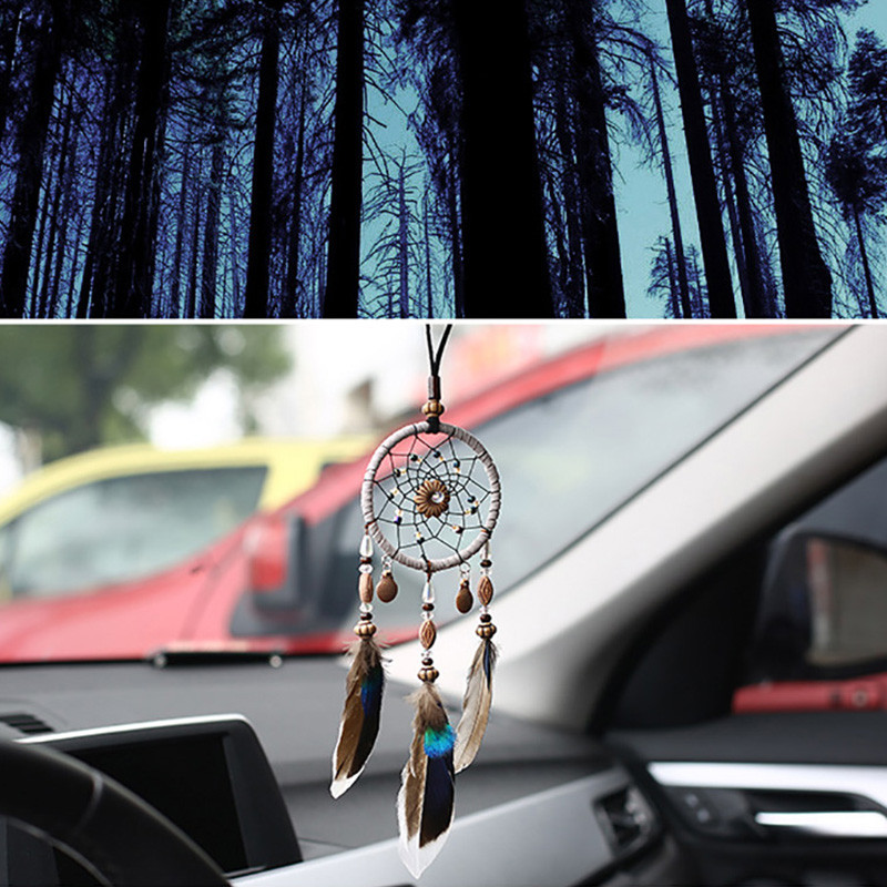 Dreamcatcher Privjesci za automobile Dodaci za vješanje automobila Ukrasi Privjesak za ogledalo automobila u dekoru interijera automobila Perje Etnički kućni dekor