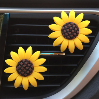 Sunflower Air Freshener Cute Car Perfume Vent Clip Άρωμα αυτοκινήτου Diffuser Auto Interior Decor Αξεσουάρ αυτοκινήτου για κορίτσια