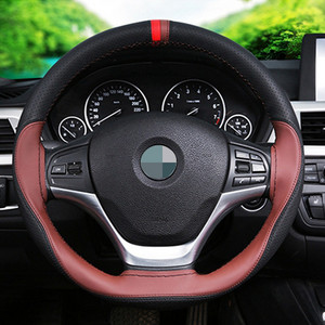 DIY 38 cm protuklizni volan od meke vlaknaste kože Navlaka za volan automobila s iglom i koncem Unutarnji dodaci