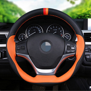 DIY 38 cm protuklizni volan od meke vlaknaste kože Navlaka za volan automobila s iglom i koncem Unutarnji dodaci