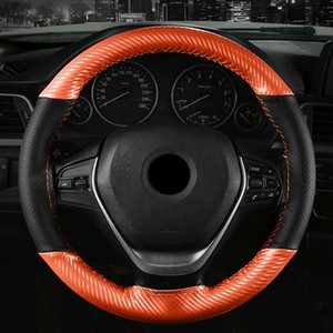 15 hüvelykes/38 cm-es puha szálas bőr autós kormánykerék burkolata csúszásgátló kormánykerék zsinór öltés a csomagoláson tűszállal