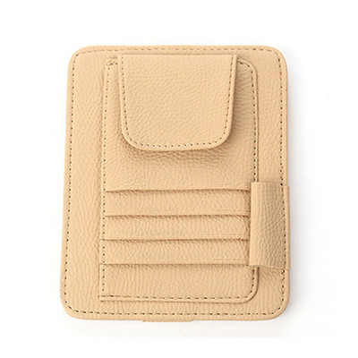 Suporturi pentru ochelari de soare pentru mașină, cu cleme, organizator de carduri pentru bilete, geantă de depozitare din piele PU pentru carcasă de montare pentru parasolar pentru mașină, accesoriu pentru mașină