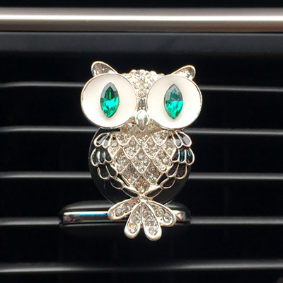 Odorizant pentru mașină cu bufniță cu diamante, priză automată, clemă de parfum, ornamente, difuzor de arome pentru mașină, accesorii pentru mașină, decorațiuni interioare, cadouri