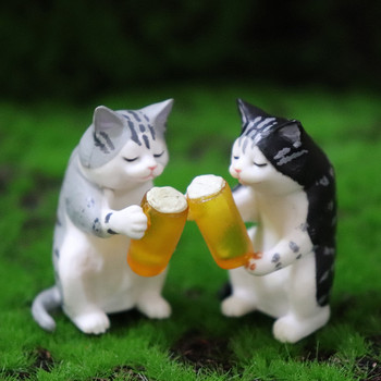 Mini Beer Cat Ταμπλό αυτοκινήτου Διακόσμηση παιχνιδιών Αξεσουάρ αυτοκινήτου Εσωτερικό καρτούν Φιγούρες γατάκι Κούκλες Χαριτωμένα παιχνίδια για στολίδια αυτοκινήτου Δώρα