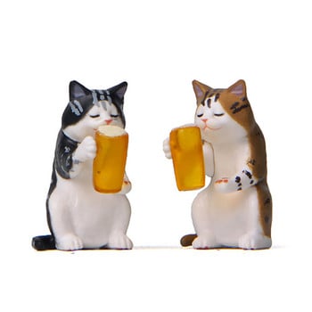 Mini Beer Cat Ταμπλό αυτοκινήτου Διακόσμηση παιχνιδιών Αξεσουάρ αυτοκινήτου Εσωτερικό καρτούν Φιγούρες γατάκι Κούκλες Χαριτωμένα παιχνίδια για στολίδια αυτοκινήτου Δώρα