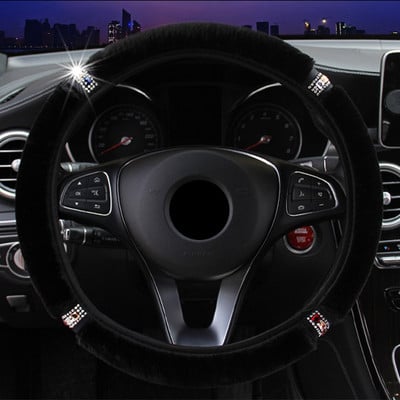 Univerzalna plišana navlaka za volan automobila promjera 37-38 cm promjera 37-38 cm, dodaci za unutrašnjost, navlaka za upravljač, stilizirana za automobil