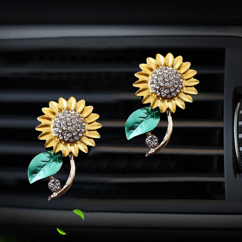 Napraforgó Autódíszítő Légfrissítő In Auto Outlet Parfüm Clip Autó Illatok Diffúzor Bling Autós Kiegészítők Belső Ajándékok