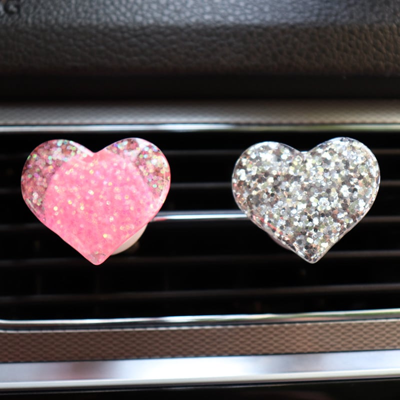 Bling autós kiegészítők lányoknak autós aroma diffúzor mini szív alakú ízesítés autófrissítőkhöz autó parfüm autó szellőző kapocs