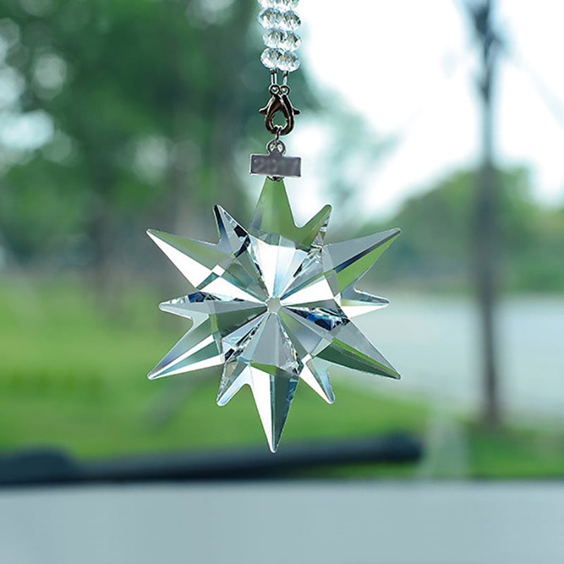 Crystal Snowflake autós medál automatikus visszapillantó tükör felfüggesztés autó függő tartozék lányoknak karácsonyi ajándékok elegáns autó dekoráció