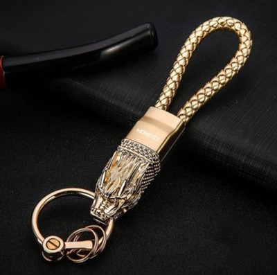 Dragon Head Model Weave Kulcstartó Kulcstartó Cink ötvözet Tartós autós kulcstartó lánc Gépkocsik Autóstílus Autókiegészítők Ajándékok