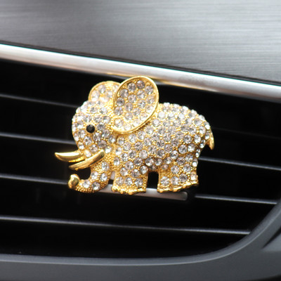 Elefant de diamant Accesorii mașini Decor interior auto Miros de mașină Aromă Clip de aerisire Clip de parfum auto Odorizant în Ornamente auto