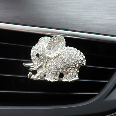 Elefant de diamant Accesorii mașini Decor interior auto Miros de mașină Aromă Clip de aerisire Clip de parfum auto Odorizant în Ornamente auto