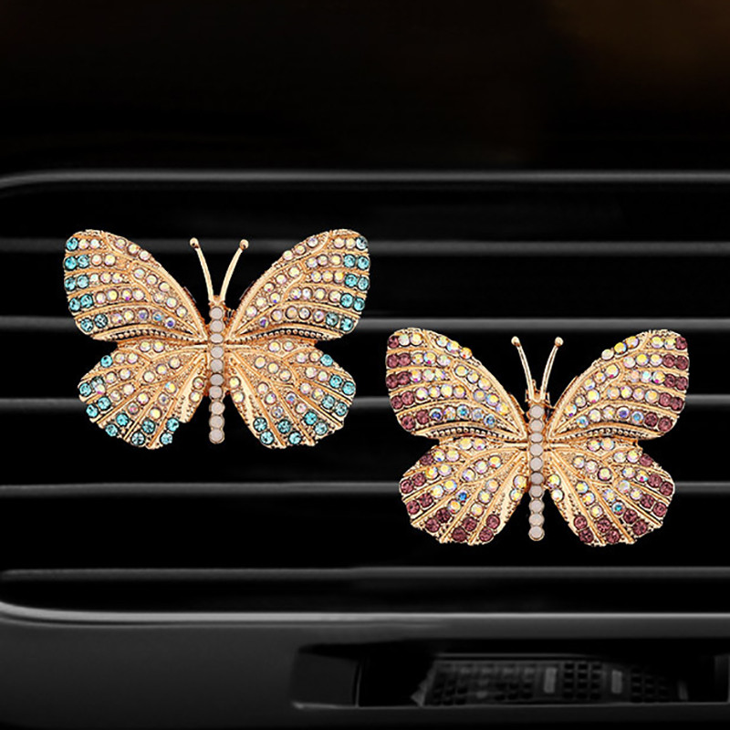Diamond Butterfly autós légfrissítő Auto Outlet Parfüm Clip Dísz autós diffúzorban Bling Autós kiegészítők Belső Dekoráció Ajándékok