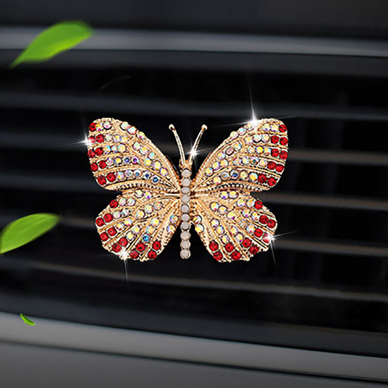Diamond Butterfly autós légfrissítő Auto Outlet Parfüm Clip Dísz autós diffúzorban Bling Autós kiegészítők Belső Dekoráció Ajándékok