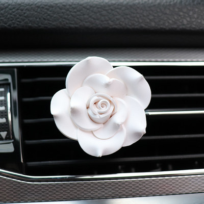 Kamelija 3D cvjetni ukras za automobil Difuzor mirisa Aroma u automobilu Stezaljka za ventilaciju parfema Ukrasi Dodaci za automobile za djevojčice Dame