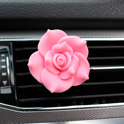 Kamelija 3D cvjetni ukras za automobil Difuzor mirisa Aroma u automobilu Stezaljka za ventilaciju parfema Ukrasi Dodaci za automobile za djevojčice Dame
