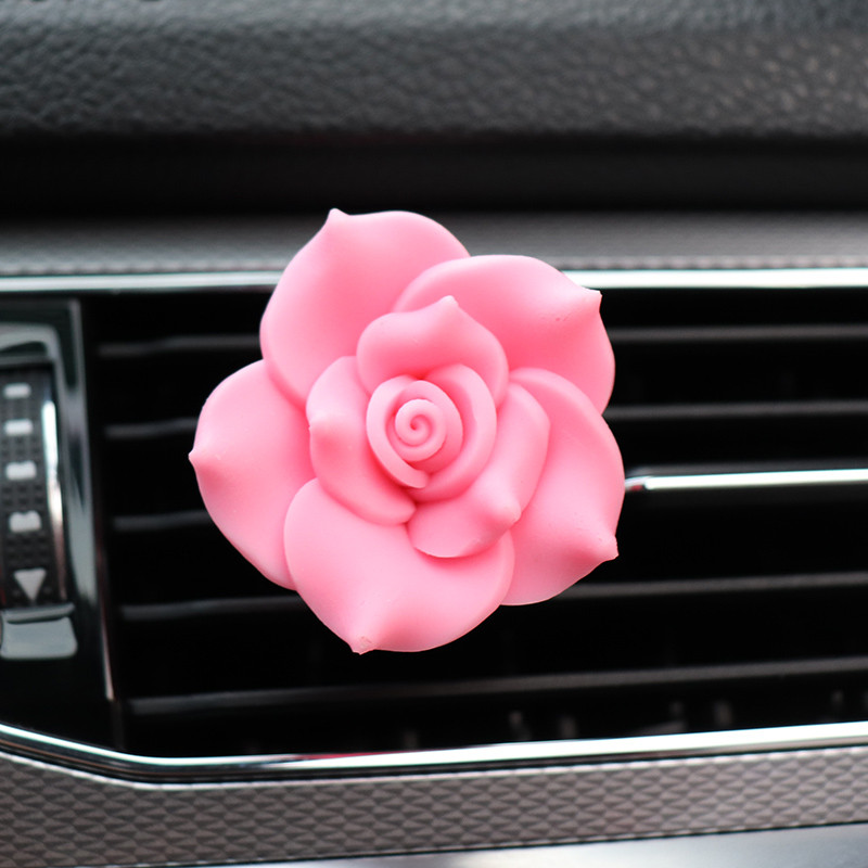 Kamelija 3D cvjetni ukras za automobil Difuzor mirisa Aroma u automobilu Stezaljka za ventilaciju parfema Ukrasi Dodaci za automobile za djevojčice Dame