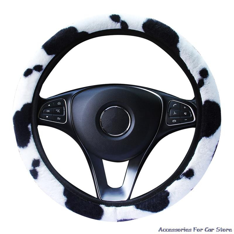 38 cm husă volan mașină imprimeu leopard anti-alunecare moale pluș husă volan mașină accesorii interior auto styling mașină