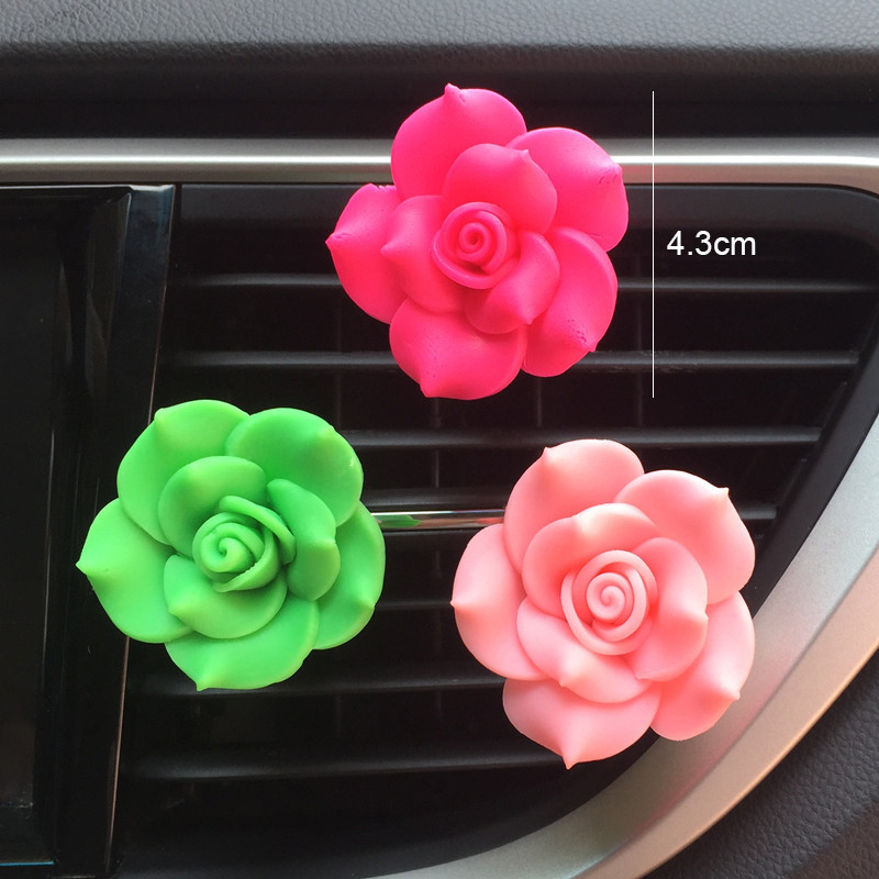 Camellia Flower Decor autós aroma diffúzor ízesítés az autóban légfrissítő autó parfüm szellőző klip autós illat autós kiegészítő lányoknak