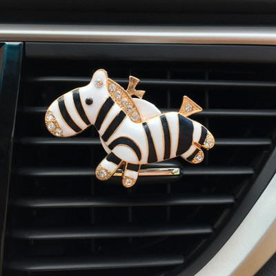 Automobilių kvapo oro gaiviklis automobilio aromato difuzoriaus oro ventiliacijos spaustuko deimantinis mielas zebros kvapas automobilių priedų papuošalams